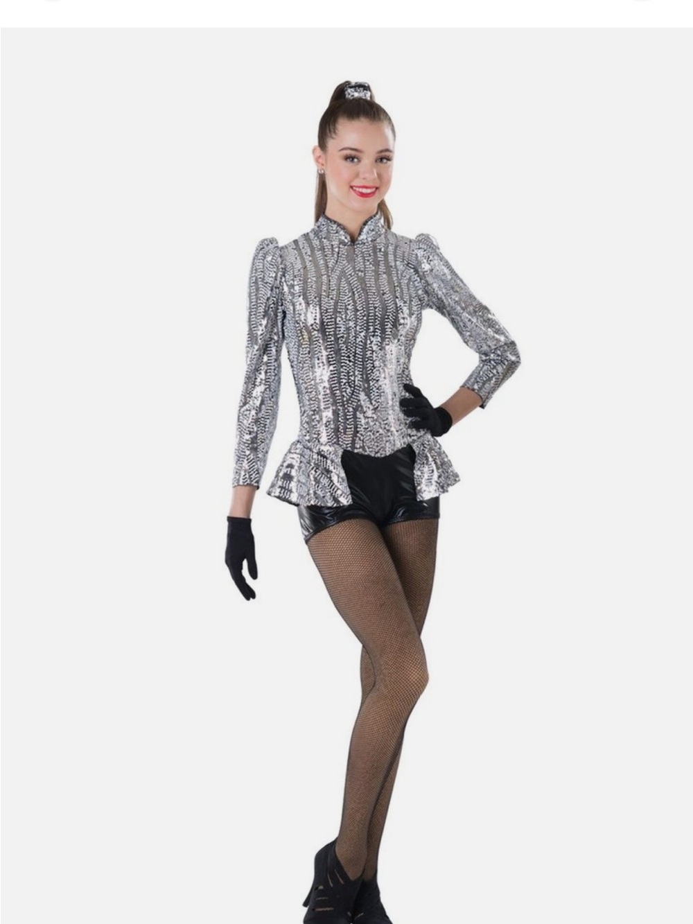 ArtStone The Competitor Silver Black Jazz Tap Dance Costume Adult Small 29708